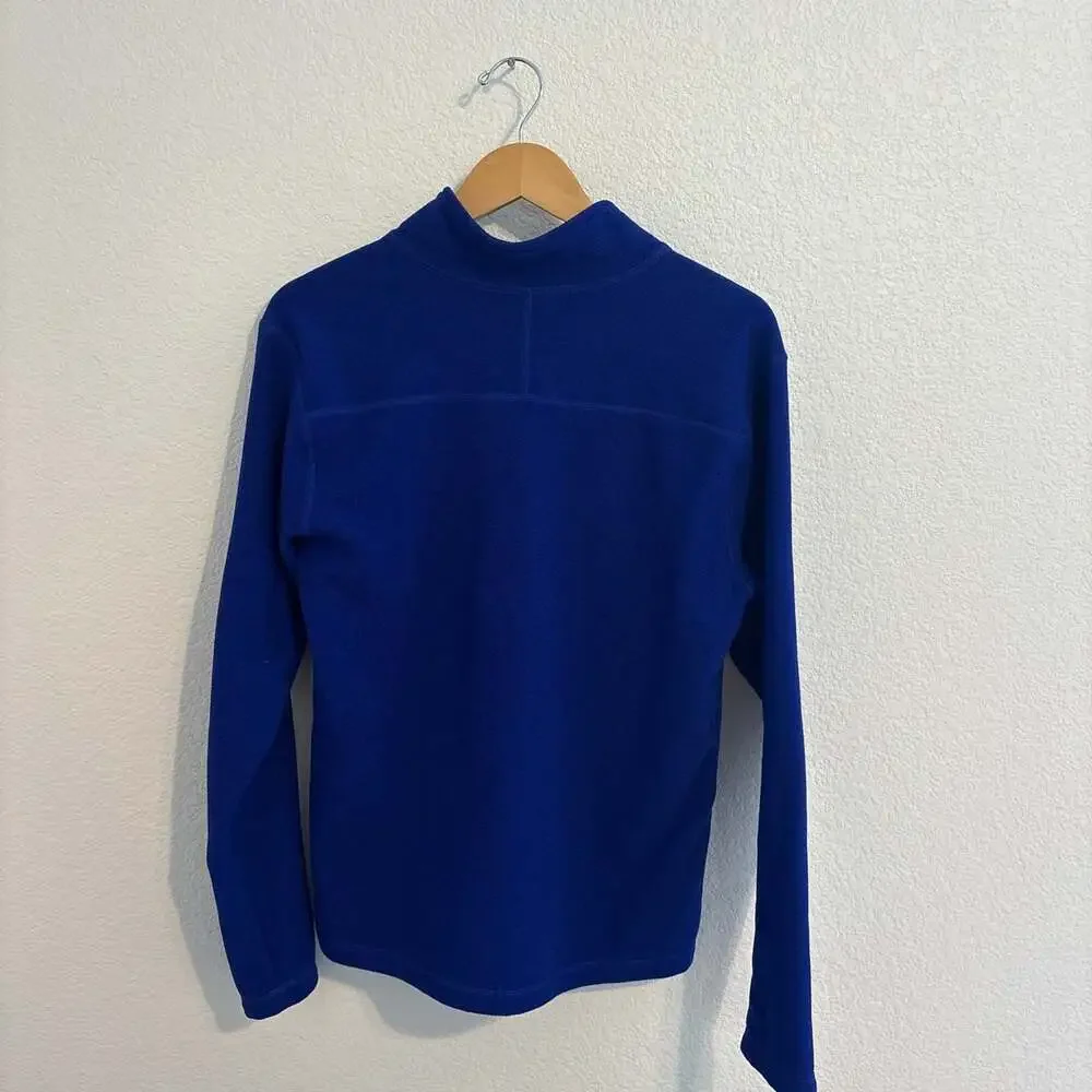 The North Face Men's Blue Waffle Knit Grid Fleece FullZip Pullover Size M